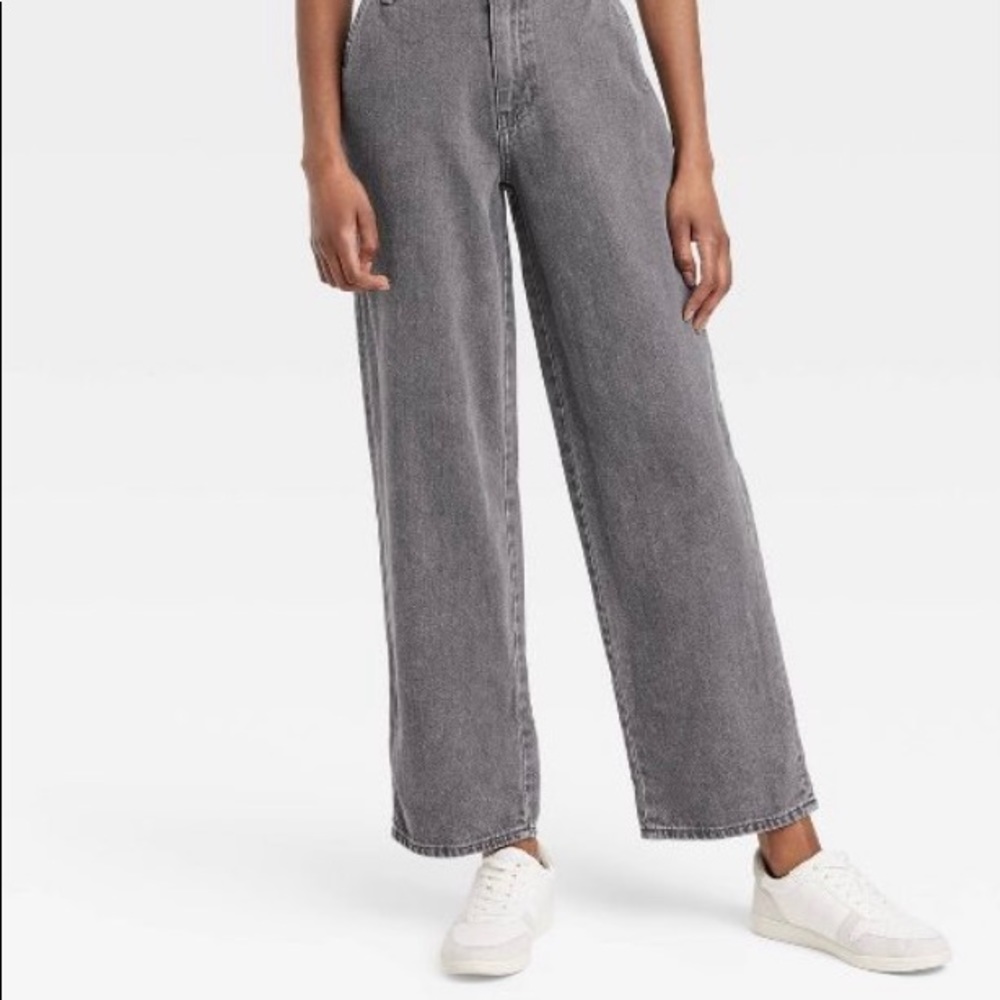 Women's High-Rise Straight Cropped Jeans - Universal Thread™ Gray